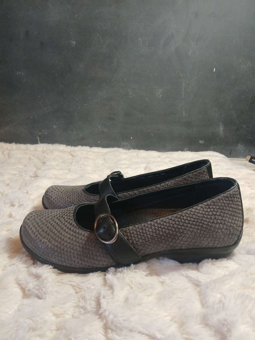 Dansko Orla Mary Jane Comfort Shoes Black Gray Snakeskin Womens Size 36 - Picture 4 of 10